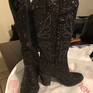 Jessica Simpson glitter boots